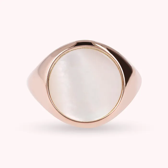 Bronzallure Earrings Anello Chevalier Piccolo con Pietra Naturale Piatta