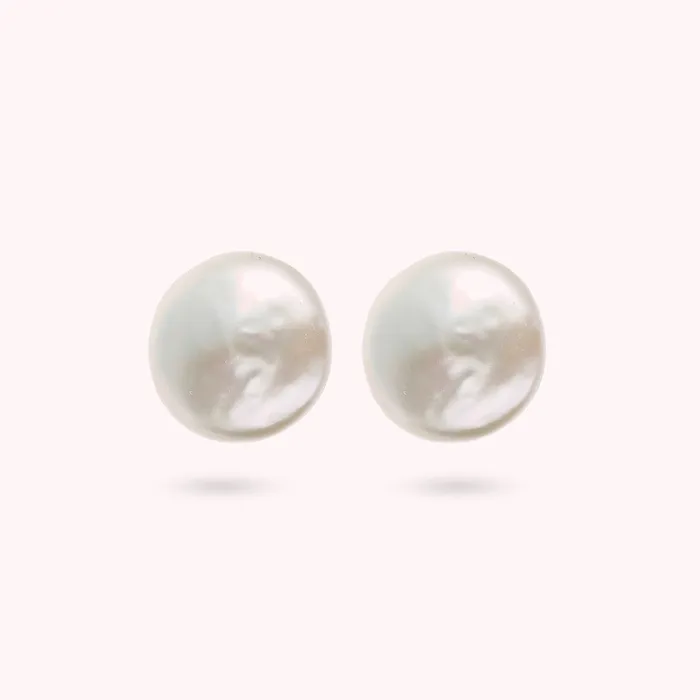 Bronzallure Earrings Orecchini a Bottone con Perle dAcqua Dolce Bianche 10 mm