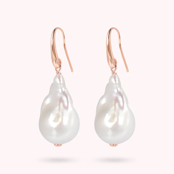 Bronzallure Earrings Orecchini Pendenti a Goccia con Perle Barocche dAcqua Dolce Bianche 13 mm Bronzallure Earrings Orecchini Pendenti a Goccia con Perle Barocche dAcqua Dolce Bianche 13 mm