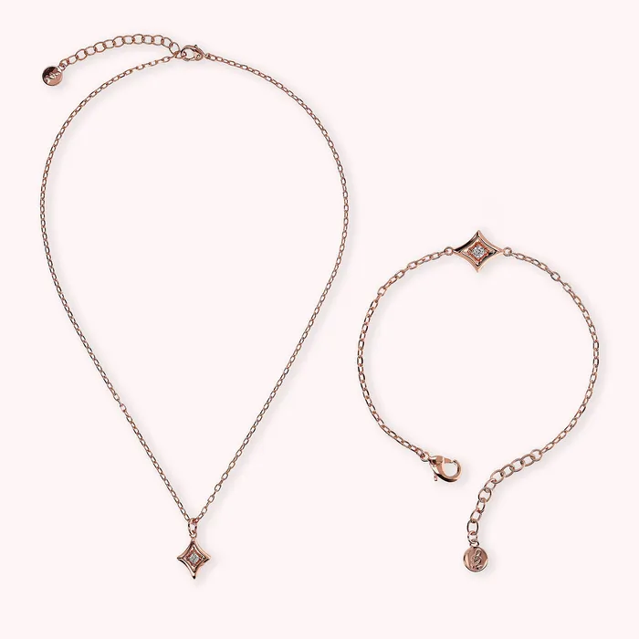 Bronzallure Earrings Set Collana e Bracciale toile Smaltati Neri con Cubic Zirconia Bronzallure Earrings Set Collana e Bracciale toile Smaltati Neri con Cubic Zirconia