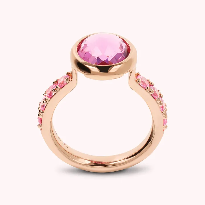 Bronzallure Rings Anello Cocktail con Cubic Zirconia e Prisma Gem Tonda