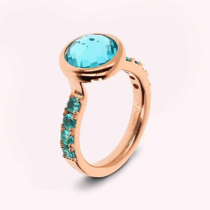 Bronzallure Rings Anello Cocktail con Cubic Zirconia e Prisma Gem Tonda
