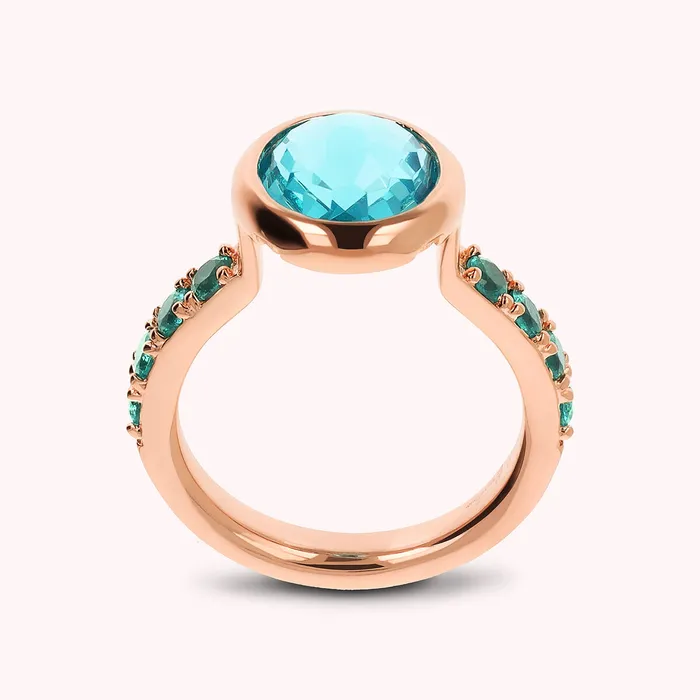 Bronzallure Rings Anello Cocktail con Cubic Zirconia e Prisma Gem Tonda