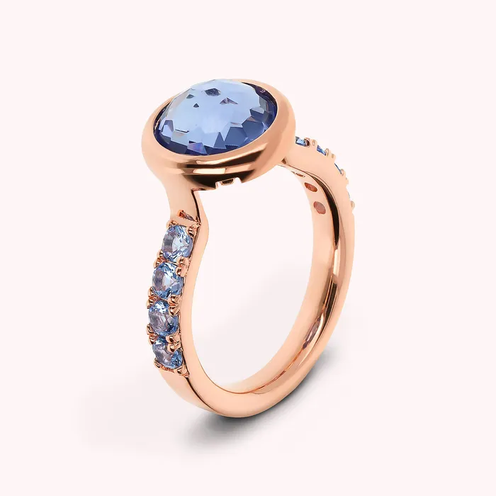 Bronzallure Rings Anello Cocktail con Cubic Zirconia e Prisma Gem Tonda