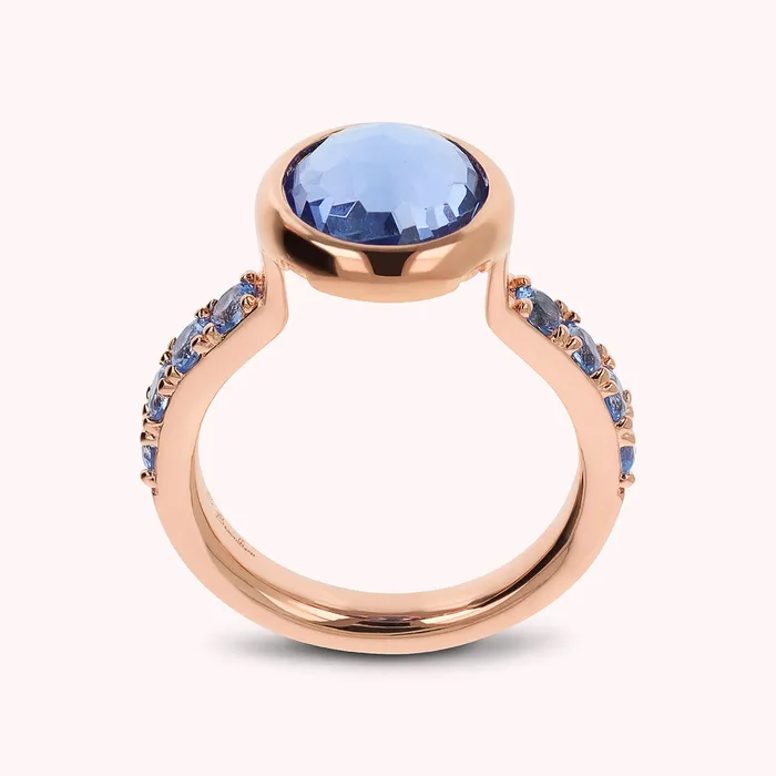 Bronzallure Rings Anello Cocktail con Cubic Zirconia e Prisma Gem Tonda
