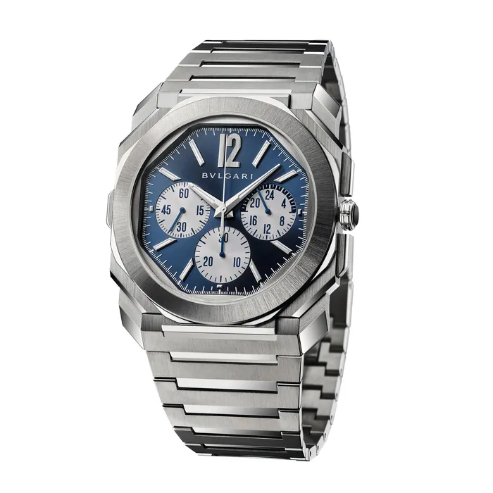 Bulgari Bulgari Octo Finissimo Chronograph GMT Stainless Steel Watch Earrings Bulgari Bulgari Octo Finissimo Chronograph GMT Stainless Steel Watch Earrings