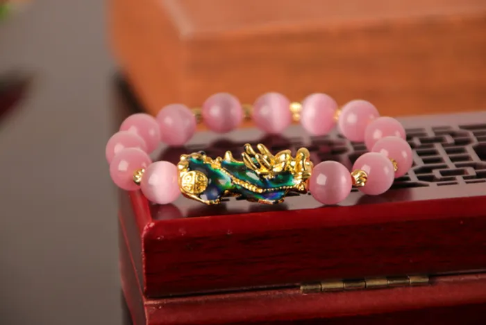 Cat Eye Stone Five Auspicious Marks Carved Beads Bracelet Bryan Lim Bracelets