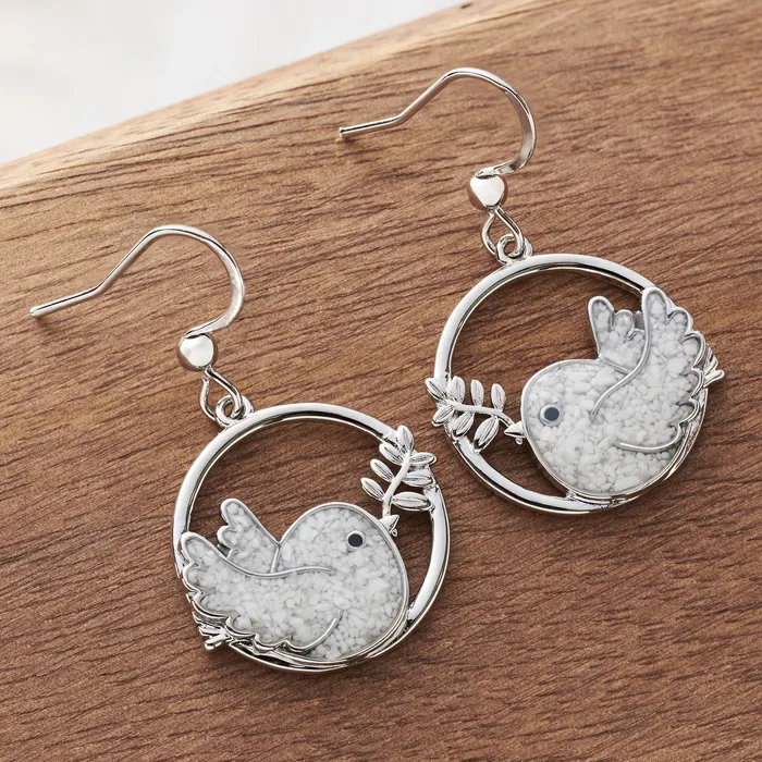 Chadds Ford Jewelry Sand White Dove Branch Earrings Earrings