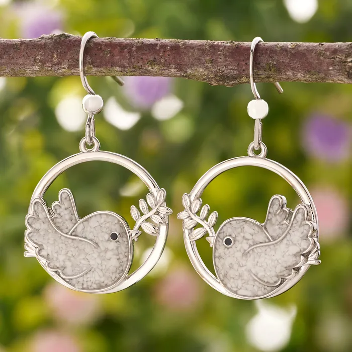 Chadds Ford Jewelry Sand White Dove Branch Earrings Earrings