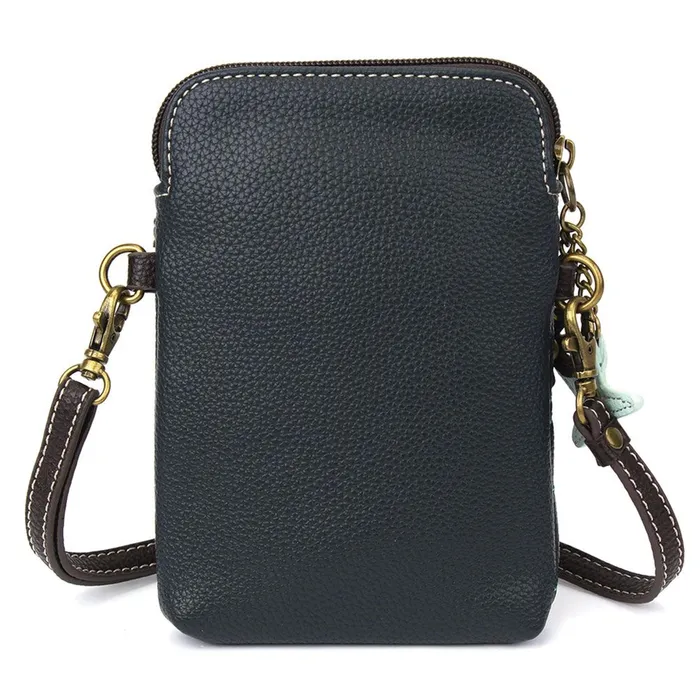 CHALAGROUP Rings Chala Turtlethemed Crossbody Cellphone Purse Navy Blue