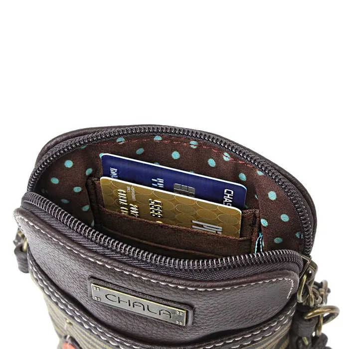 CHALAGROUP Rings Chala Turtlethemed Crossbody Cellphone Purse Navy Blue