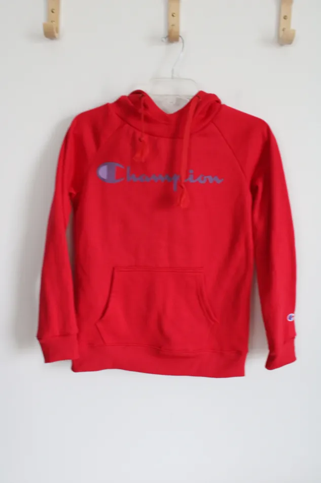 Champion Red Logo Hoodie M 1012 Champion Earrings