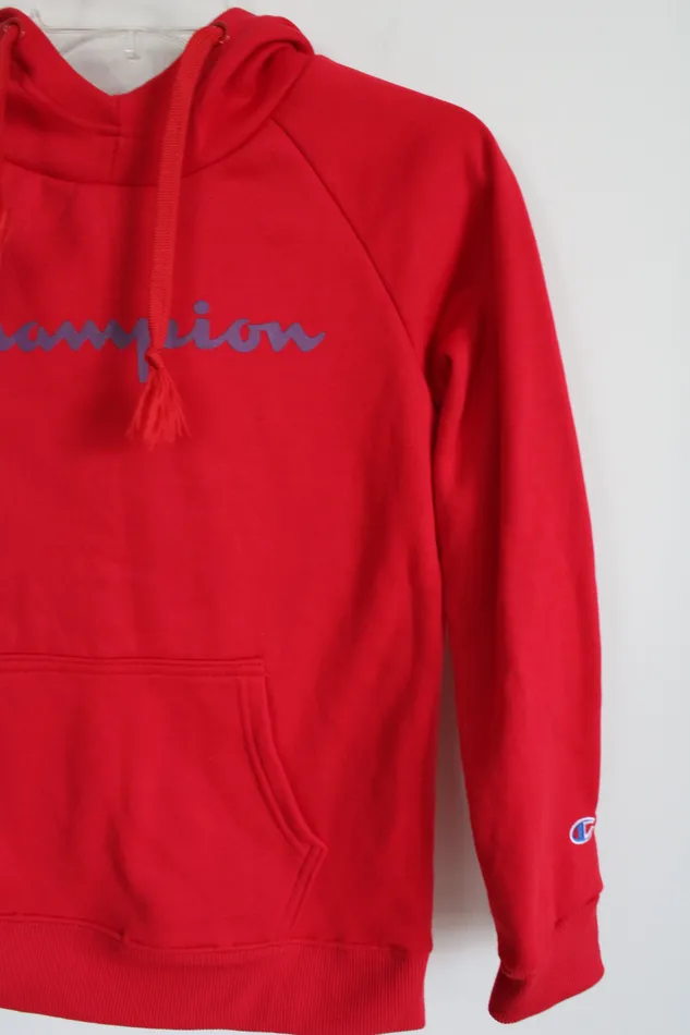 Champion Red Logo Hoodie M 1012 Champion Earrings