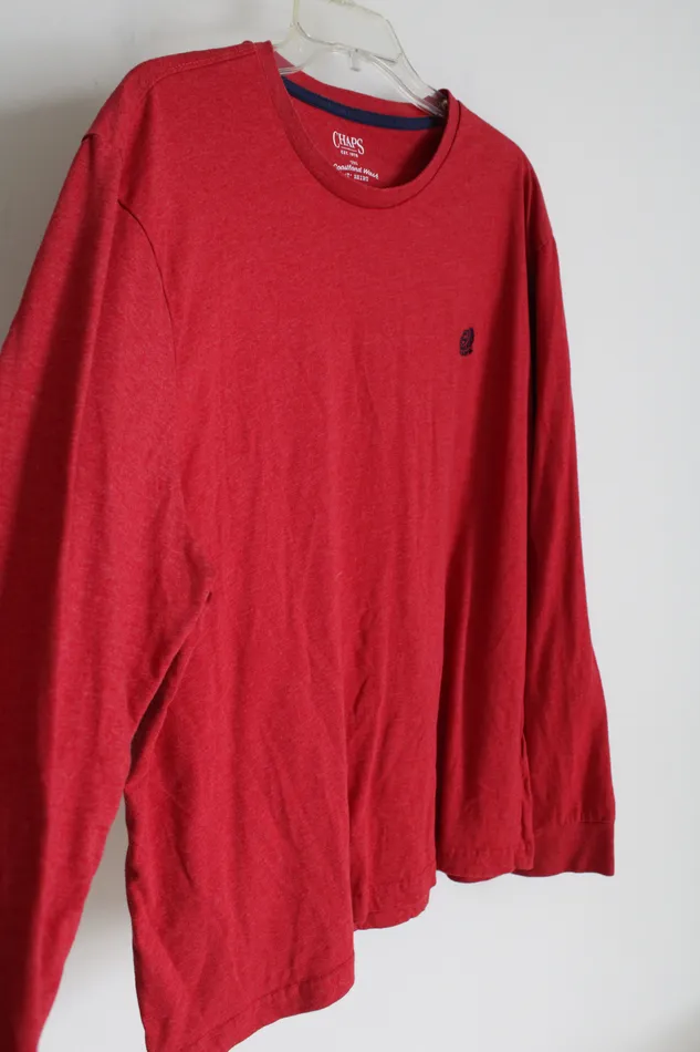 Chaps Earrings Chaps Coastland Wash Red Long sleeved Tee XXL