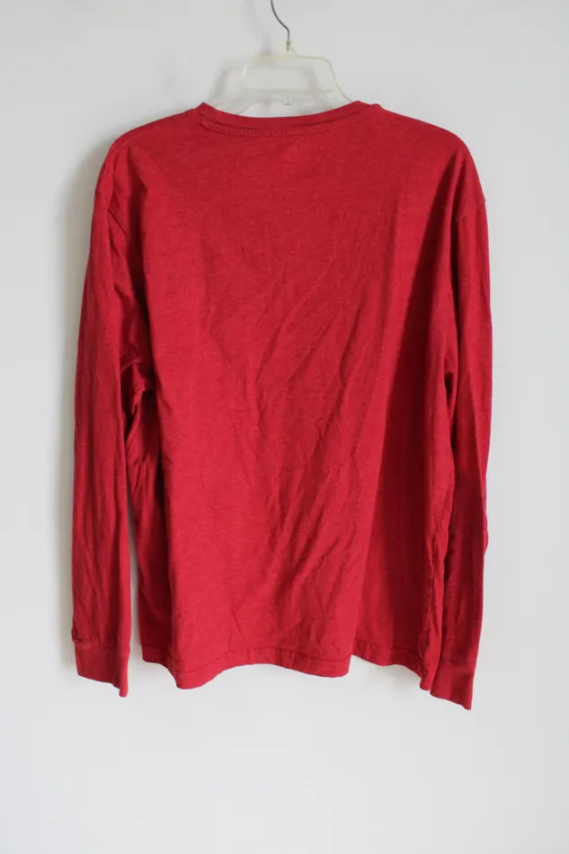 Chaps Earrings Chaps Coastland Wash Red Long sleeved Tee XXL