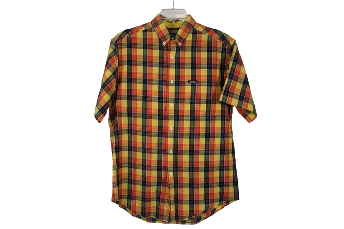 Chaps Earrings Chaps Ralph Lauren Orange Plaid Shirt M