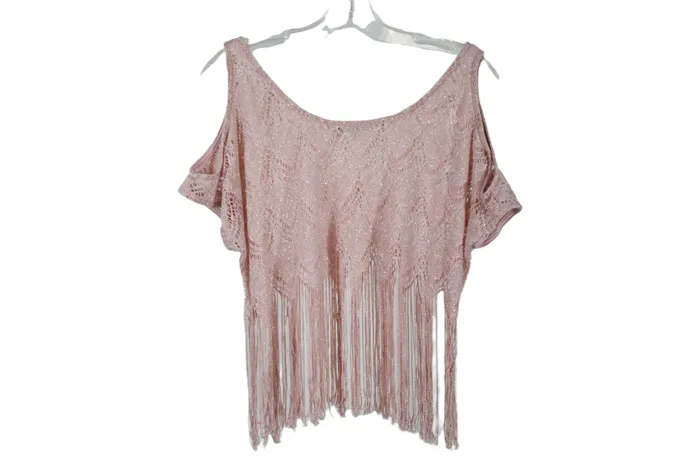 Charlotte Russe Pink Shimmer Top M Charlotte Russe Earrings