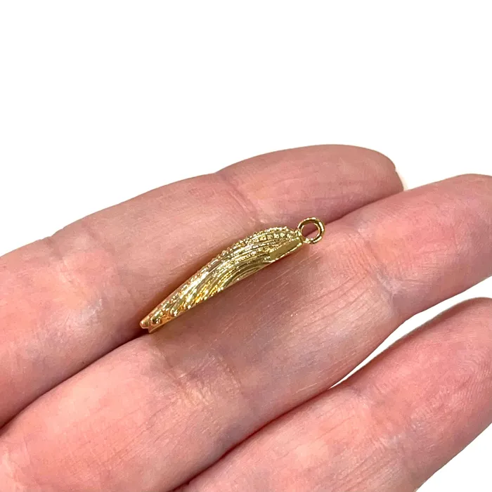 Charm Necklaces 24Kt Gold Plated CZ Micro Pave Oyster Charm Peppy Beads Charm Necklaces 24Kt Gold Plated CZ Micro Pave Oyster Charm Peppy Beads