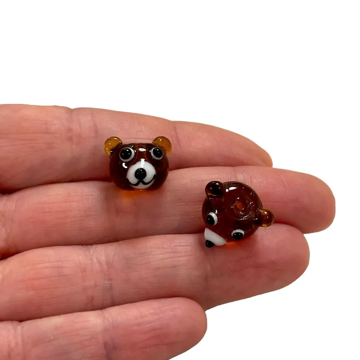 Charm Necklaces Peppy Beads Hand Made Murano Glass Bear Charm