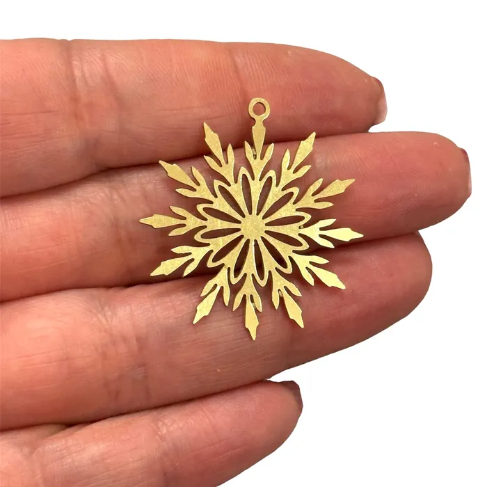 Charm Necklaces Raw Brass Snowflake CharmLaser Cut Snowflake Charm Peppy Beads Charm Necklaces Raw Brass Snowflake CharmLaser Cut Snowflake Charm Peppy Beads