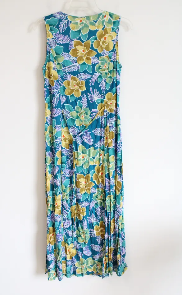 Chiasso Vintage 90s Teal Tropical Dress 10 Chiasso Earrings