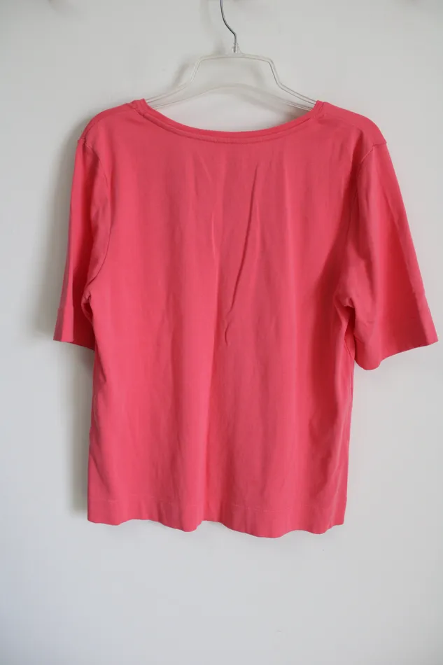 Chicos Pink Cotton Shirt 2 L12 Chicos Earrings