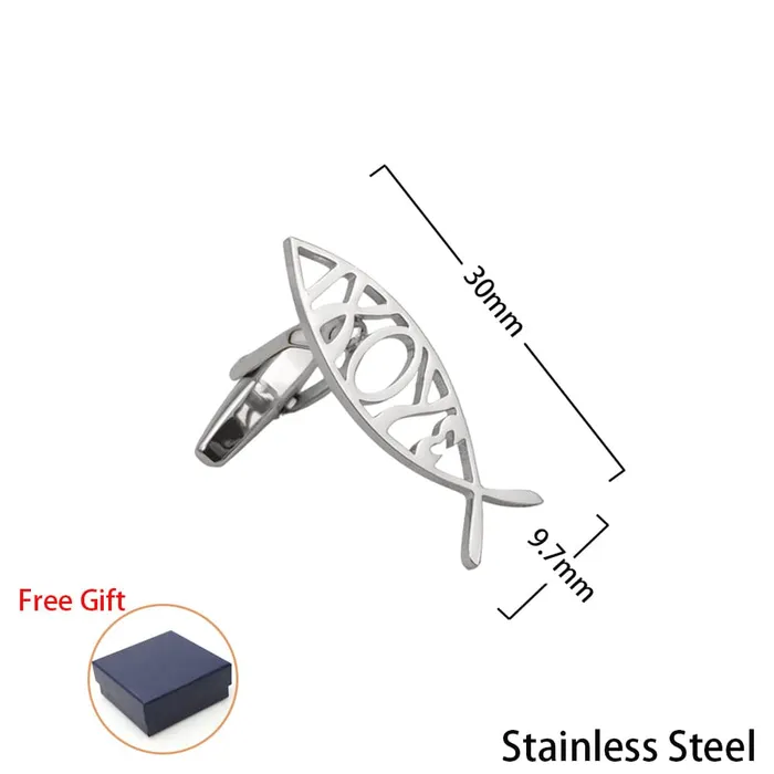 Christian Ichthys Symbol Cufflinks Lords Guidance Earrings
