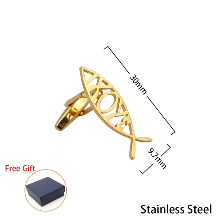 Christian Ichthys Symbol Cufflinks Lords Guidance Earrings