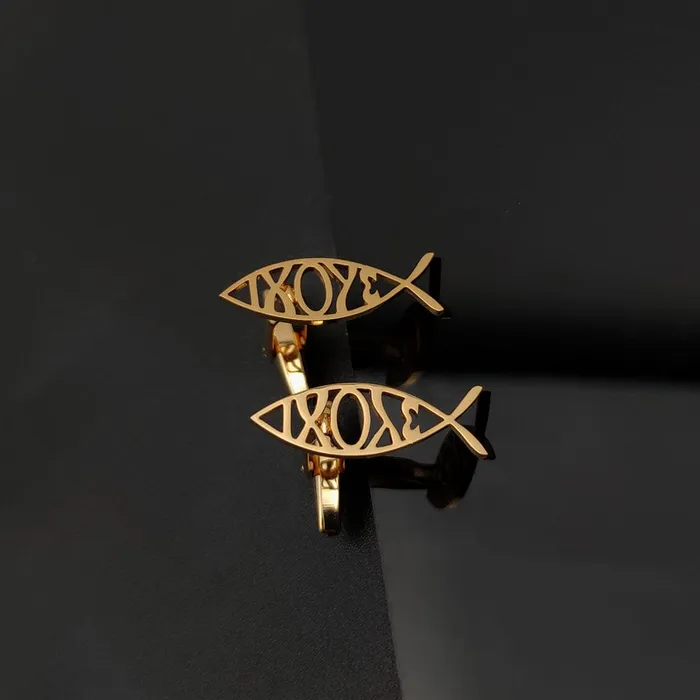 Christian Ichthys Symbol Cufflinks Lords Guidance Earrings