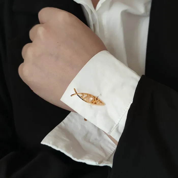 Christian Ichthys Symbol Cufflinks Lords Guidance Earrings