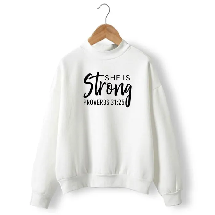 Christian Sweatshirt br She Is Strong Lords Guidance Earrings