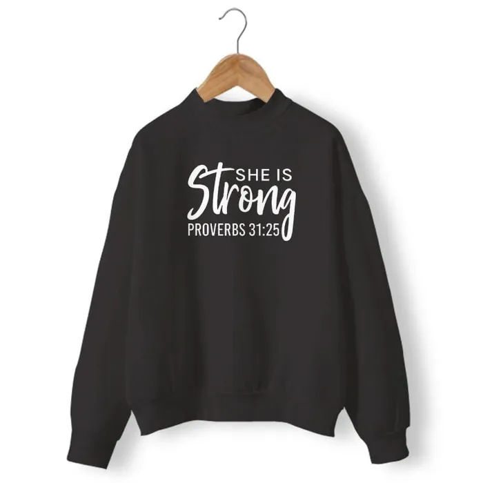 Christian Sweatshirt br She Is Strong Lords Guidance Earrings