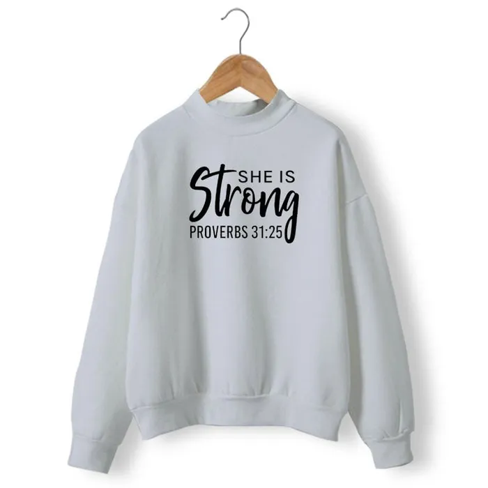 Christian Sweatshirt br She Is Strong Lords Guidance Earrings