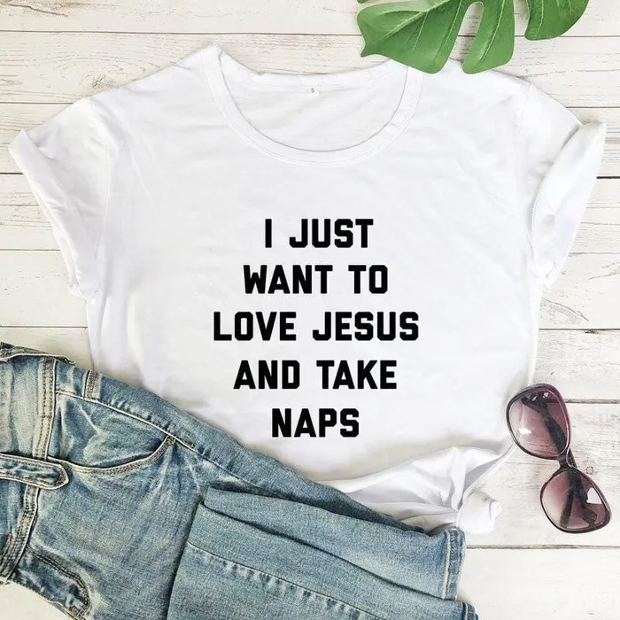 Christian TShirt br Love Jesus And Take Naps Lords Guidance Necklaces