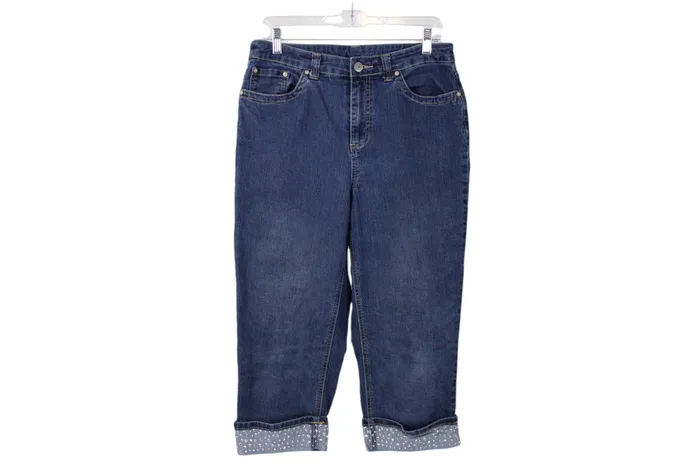 Christopher Banks Christopher Banks Studded Denim Capri 8 Earrings