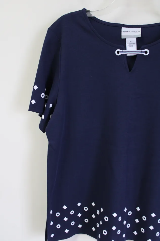 Christopher Banks Rings Christopher Banks Navy Blue Studded Tee M