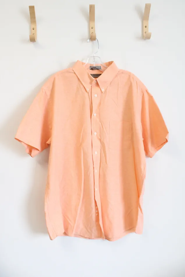 Claybrooke Wrinkle Free Oxford Orange Button Down Shirt XL Claybrooke Rings