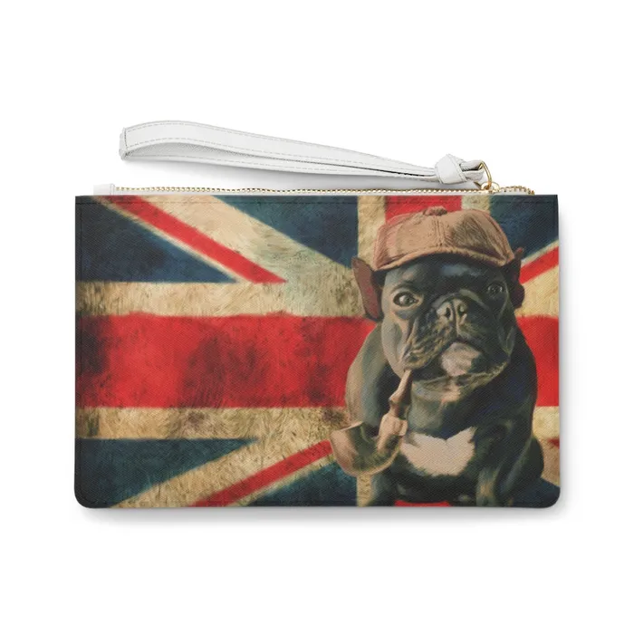 Clutch Bag Sherlock Bulldog Design Portraits by NC Rings
