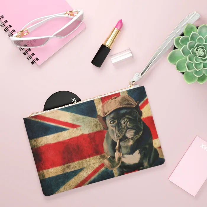 Clutch Bag Sherlock Bulldog Design Portraits by NC Rings