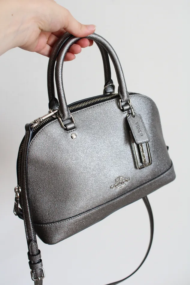 Coach Metallic Silver Mini Sierra Crossbody Bag Coach Rings