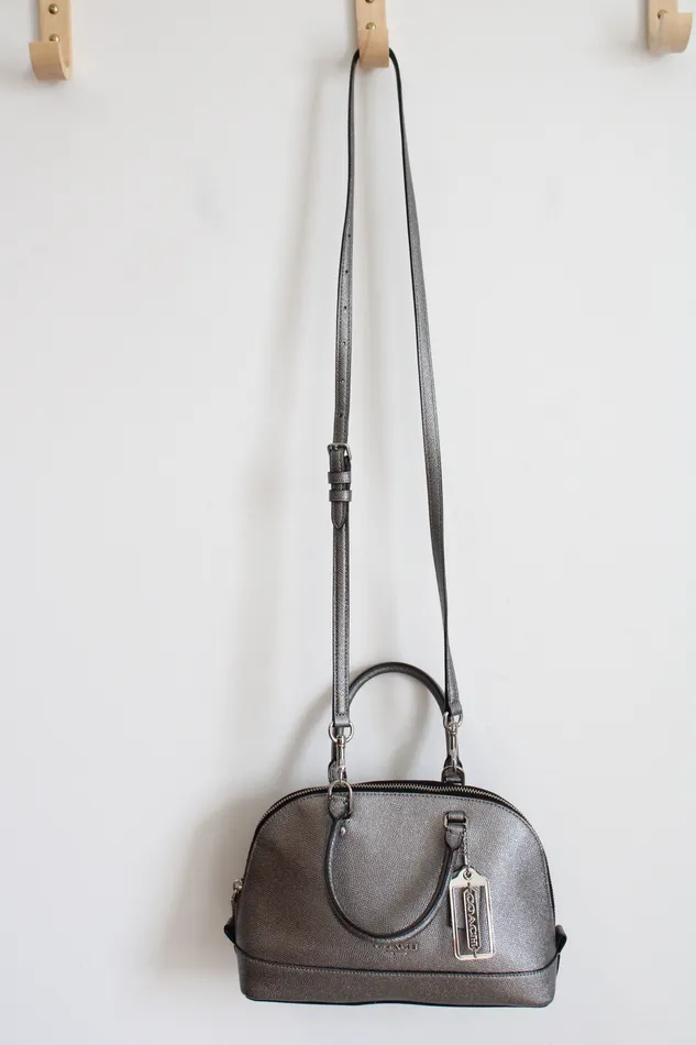 Coach Metallic Silver Mini Sierra Crossbody Bag Coach Rings