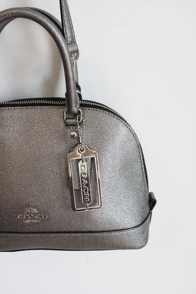 Coach Metallic Silver Mini Sierra Crossbody Bag Coach Rings
