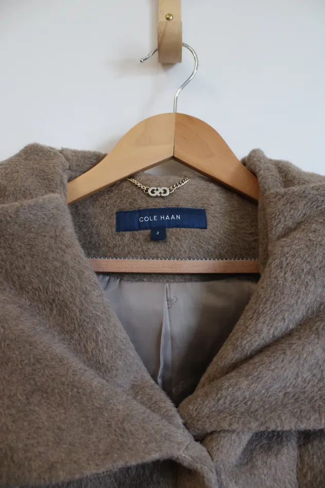 Cole Haan Brown Alpaca Wool Coat 2 Cole Haan Earrings