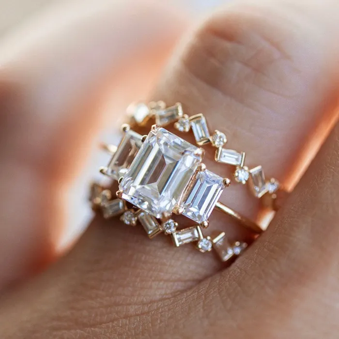 Consider Bridal Baguette Cluster Diamond Ring Lab Grown Rings Consider Bridal Baguette Cluster Diamond Ring Lab Grown Rings