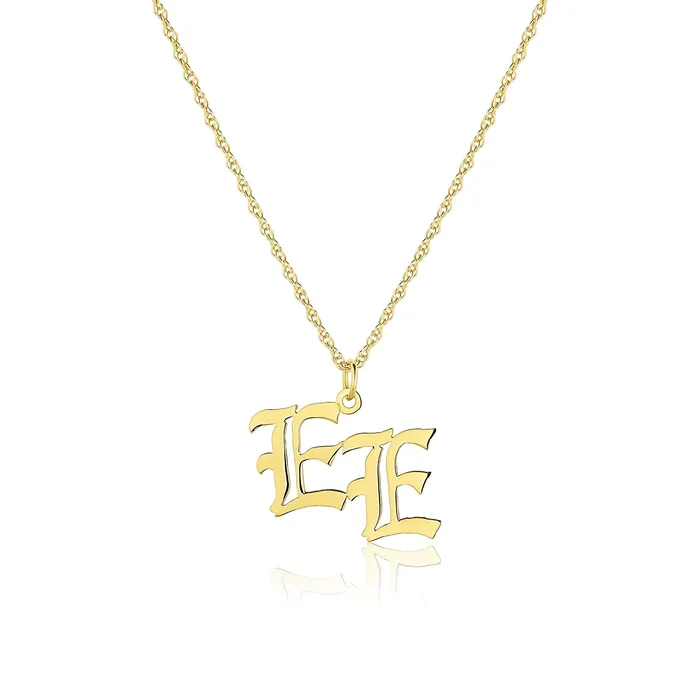 Consider the Wldflwrs Necklaces Old English Initial Necklace