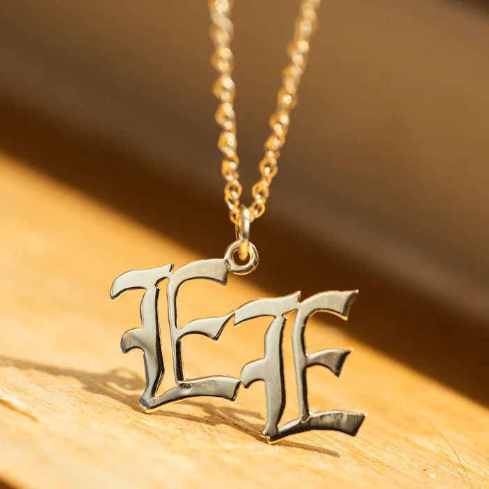 Consider the Wldflwrs Necklaces Old English Initial Necklace Consider the Wldflwrs Necklaces Old English Initial Necklace
