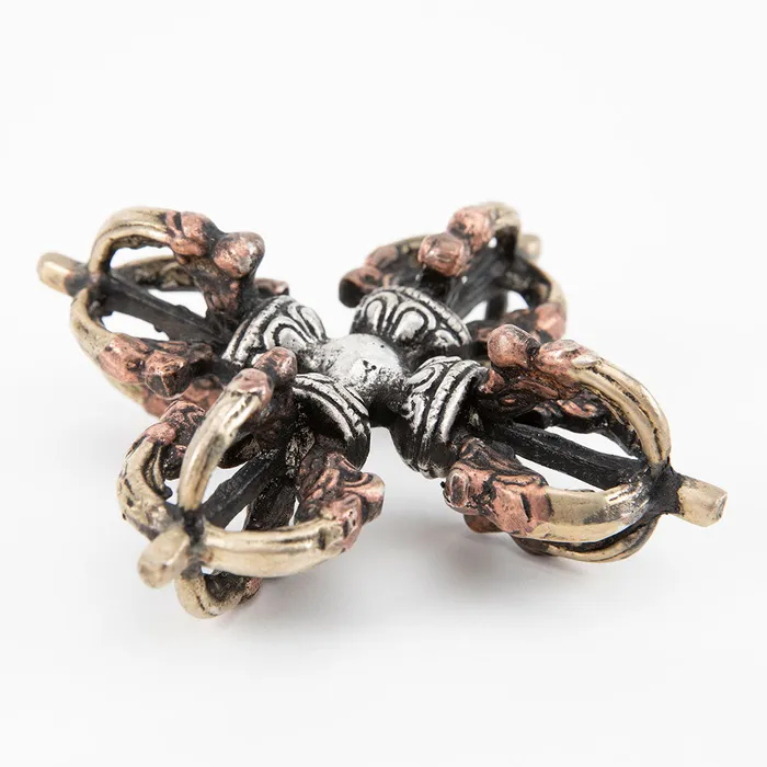 Copper Brass Double Dorje Nirvana Mala Earrings