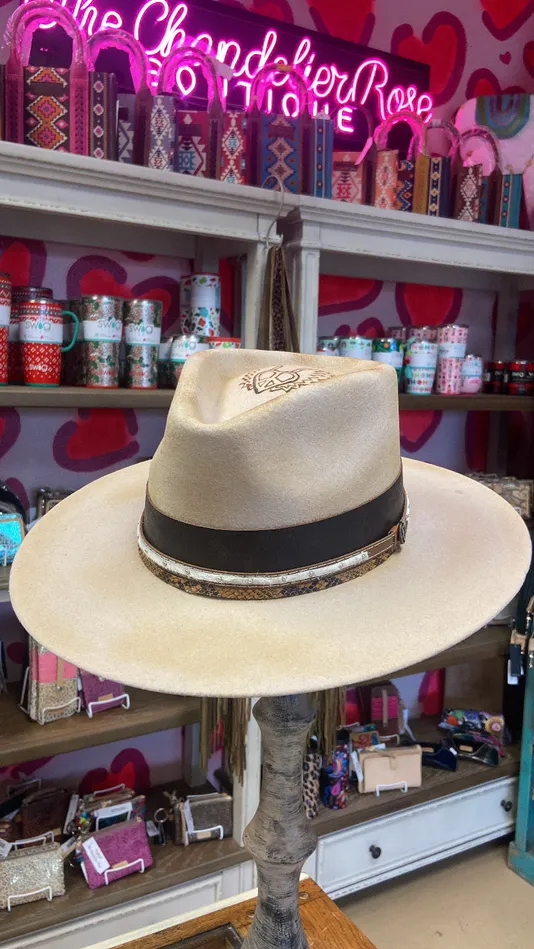 CORRAL REBEL FELT HAT TAN HATTERS OF AMERICA Earrings