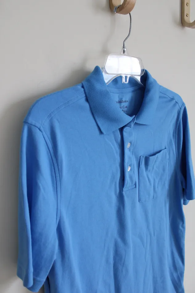 Croft Barrow Croft Barrow Easy Care Blue Polo Shirt S Rings