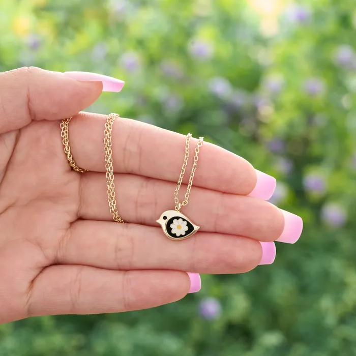Dainty Gold Daisy Birdie Necklace Chadds Ford Jewelry Necklaces